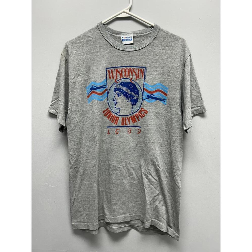 Vintage Wisconsin Junior Olympics LC 89 Gray T-Shirt
